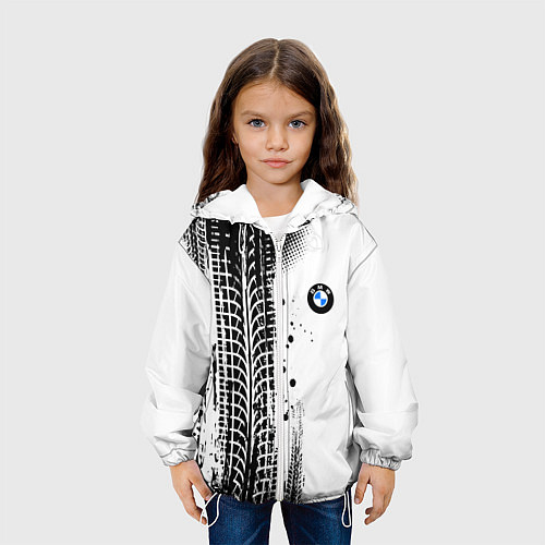 Детская куртка БМВ - следы от шин / 3D-Белый – фото 3