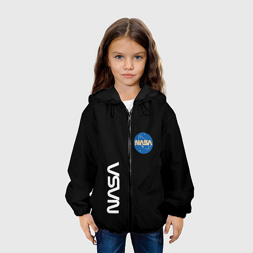 Детская куртка NASA logo usa space / 3D-Черный – фото 3