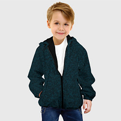 Куртка с капюшоном детская Текстурированный чёрно-бирюзовый, цвет: 3D-черный — фото 2