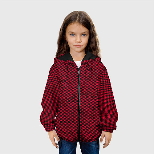 Детская куртка Текстурированный красно-чёрный / 3D-Черный – фото 3