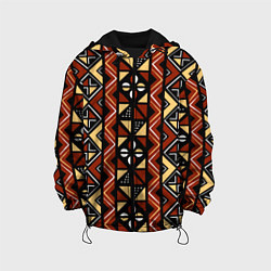 Куртка с капюшоном детская Африканский мавританский орнамент, цвет: 3D-черный