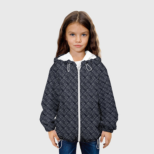 Детская куртка Чёрно-синий текстурированный / 3D-Белый – фото 3