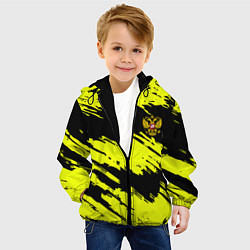 Куртка с капюшоном детская Российская империя краски жёлтые, цвет: 3D-черный — фото 2