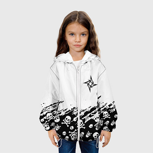 Детская куртка Металика черепа рок / 3D-Белый – фото 3