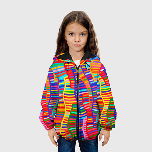 Детская куртка Абстрактная полноцветная живопись / 3D-Черный – фото 3
