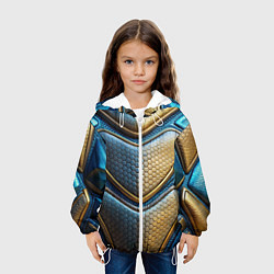 Куртка с капюшоном детская Объемный футуристический текстурный костюм из кожи, цвет: 3D-белый — фото 2