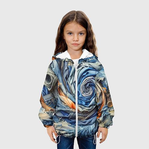 Детская куртка Джинсовая воронка - модный тренд / 3D-Белый – фото 3