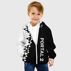 Куртка с капюшоном детская Portal geometry steel, цвет: 3D-белый — фото 2