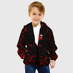 Куртка с капюшоном детская Among us текстура краски, цвет: 3D-черный — фото 2