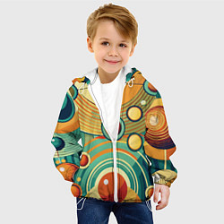 Куртка с капюшоном детская Схема центра вселенной, цвет: 3D-белый — фото 2