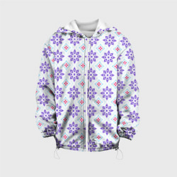 Куртка с капюшоном детская Красивый цветочный узор, цвет: 3D-белый