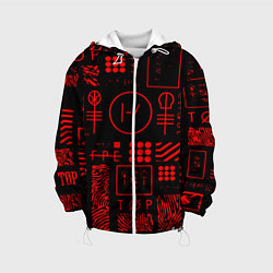 Куртка с капюшоном детская Twenty one pilots pattern rock, цвет: 3D-белый