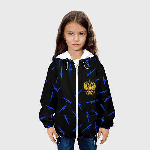 Детская куртка Армейский стиль герб / 3D-Белый – фото 3
