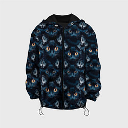Куртка с капюшоном детская Черные котята, цвет: 3D-черный