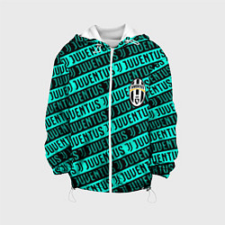 Куртка с капюшоном детская Juventus pattern logo steel, цвет: 3D-белый