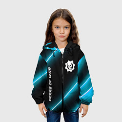 Куртка с капюшоном детская Gears of War неоновые лампы, цвет: 3D-черный — фото 2