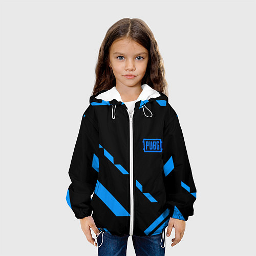 Детская куртка PUBG blue geometry / 3D-Белый – фото 3