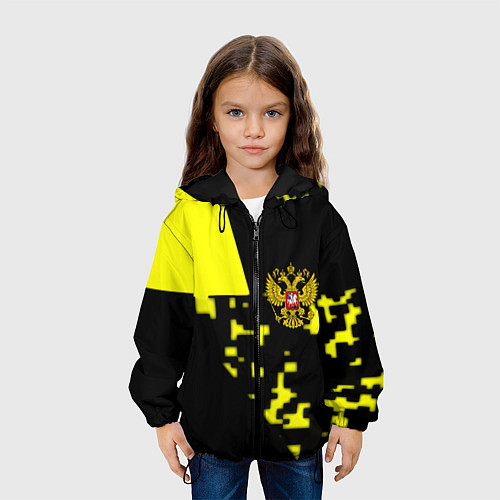 Детская куртка Россия имперский стиль пиксели / 3D-Черный – фото 3