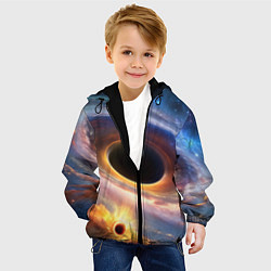 Куртка с капюшоном детская Чёрная дыра поглощает вселенную, цвет: 3D-черный — фото 2