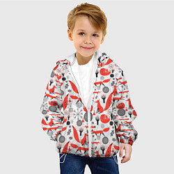 Куртка с капюшоном детская Лисий узор, цвет: 3D-белый — фото 2