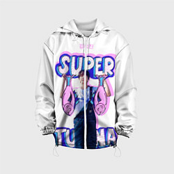 Куртка с капюшоном детская BTS Super Tuna, цвет: 3D-белый