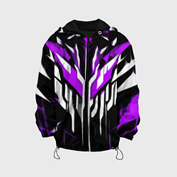Детская куртка Purple and white abstraction on a black background