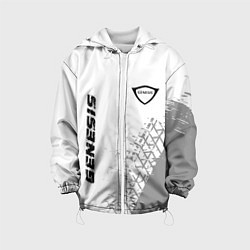 Куртка с капюшоном детская Genesis speed на светлом фоне со следами шин верти, цвет: 3D-белый
