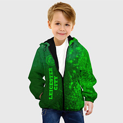 Куртка с капюшоном детская Leicester City - green gradient по-вертикали, цвет: 3D-черный — фото 2
