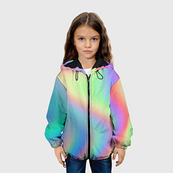 Куртка с капюшоном детская Бензиновый градиент, цвет: 3D-черный — фото 2