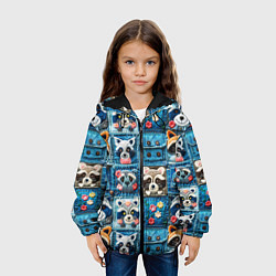 Куртка с капюшоном детская Пэчворк с энотами, цвет: 3D-черный — фото 2