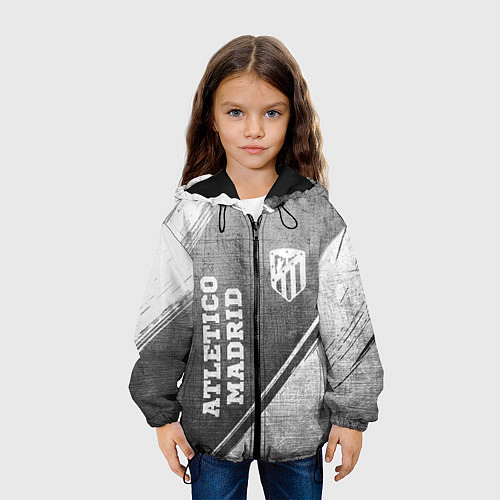 Детская куртка Atletico Madrid - grey gradient вертикально / 3D-Черный – фото 3