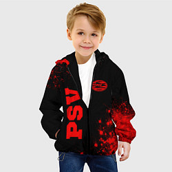 Куртка с капюшоном детская PSV - red gradient вертикально, цвет: 3D-черный — фото 2