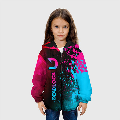 Детская куртка Deadlock - neon gradient по-вертикали / 3D-Черный – фото 3
