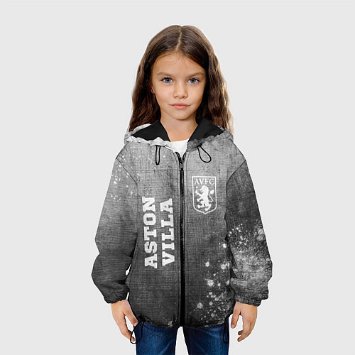 Детская куртка Aston Villa - grey gradient вертикально / 3D-Черный – фото 3