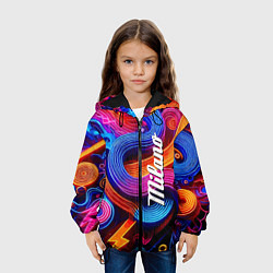 Куртка с капюшоном детская Colourful abstraction - Milano, цвет: 3D-черный — фото 2