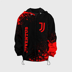 Куртка с капюшоном детская Juventus - red gradient вертикально, цвет: 3D-черный