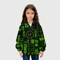 Куртка с капюшоном детская Twenty one pilots neon, цвет: 3D-черный — фото 2