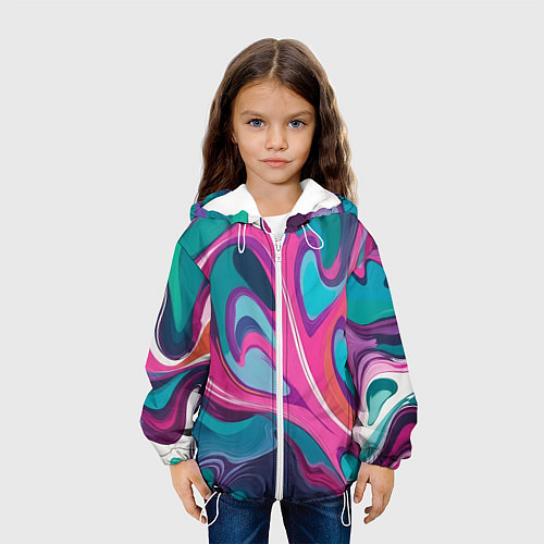 Детская куртка Эбру краска / 3D-Белый – фото 3