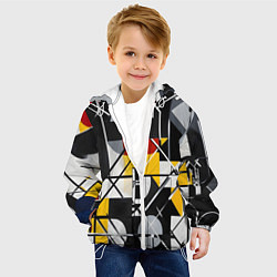 Куртка с капюшоном детская Конструктивизм абстракция, цвет: 3D-белый — фото 2