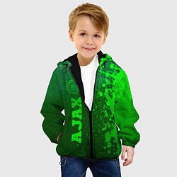 Куртка с капюшоном детская Ajax - green gradient по-вертикали, цвет: 3D-черный — фото 2