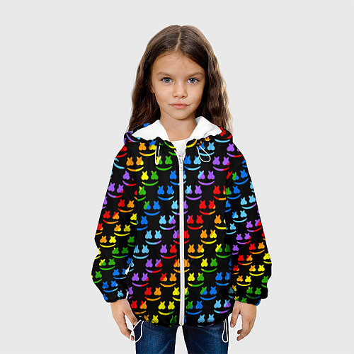 Детская куртка Marshmello pattern neon / 3D-Белый – фото 3