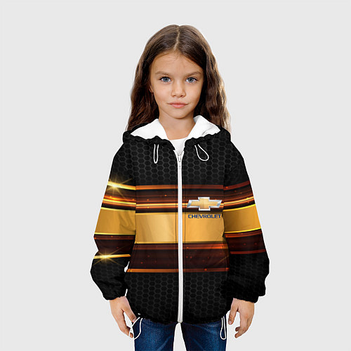 Детская куртка Chevrolet auto abstract / 3D-Белый – фото 3