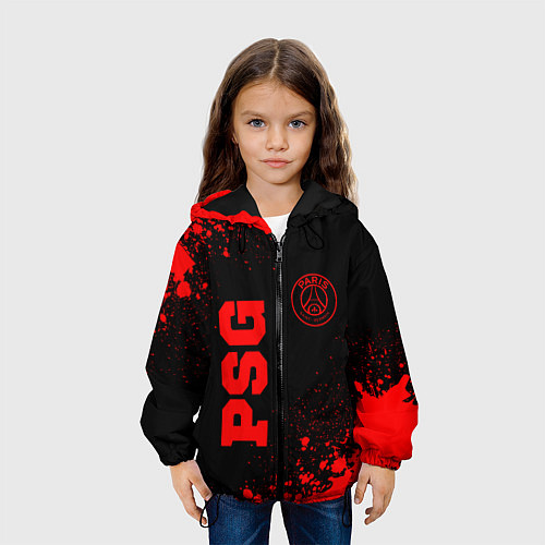 Детская куртка PSG - red gradient вертикально / 3D-Черный – фото 3