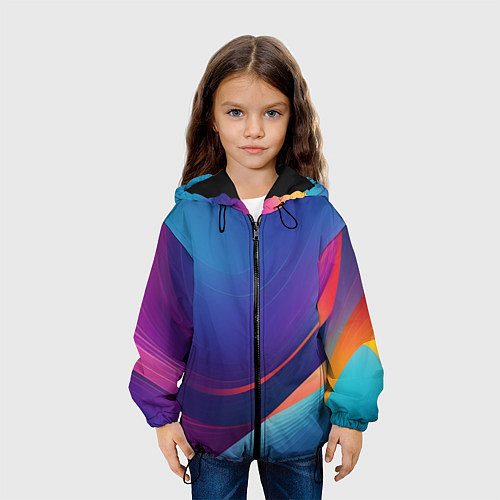 Детская куртка Красивый градиент абстракция / 3D-Черный – фото 3