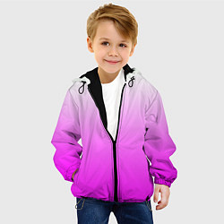 Куртка с капюшоном детская Gradient color pink, цвет: 3D-черный — фото 2