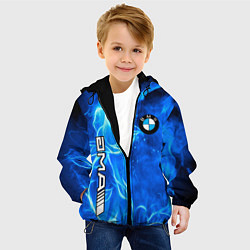 Куртка с капюшоном детская BMW flower flame, цвет: 3D-черный — фото 2