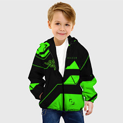 Куртка с капюшоном детская Razer geometry game, цвет: 3D-черный — фото 2
