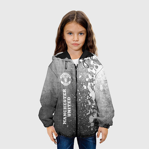 Детская куртка Manchester United - grey gradient по-вертикали / 3D-Черный – фото 3