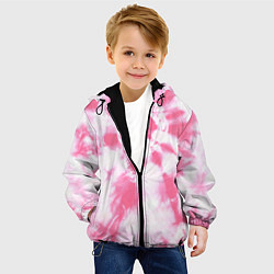 Куртка с капюшоном детская Розовый тай дай, цвет: 3D-черный — фото 2