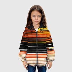 Куртка с капюшоном детская Разноцветные вертикальные линии, цвет: 3D-черный — фото 2
